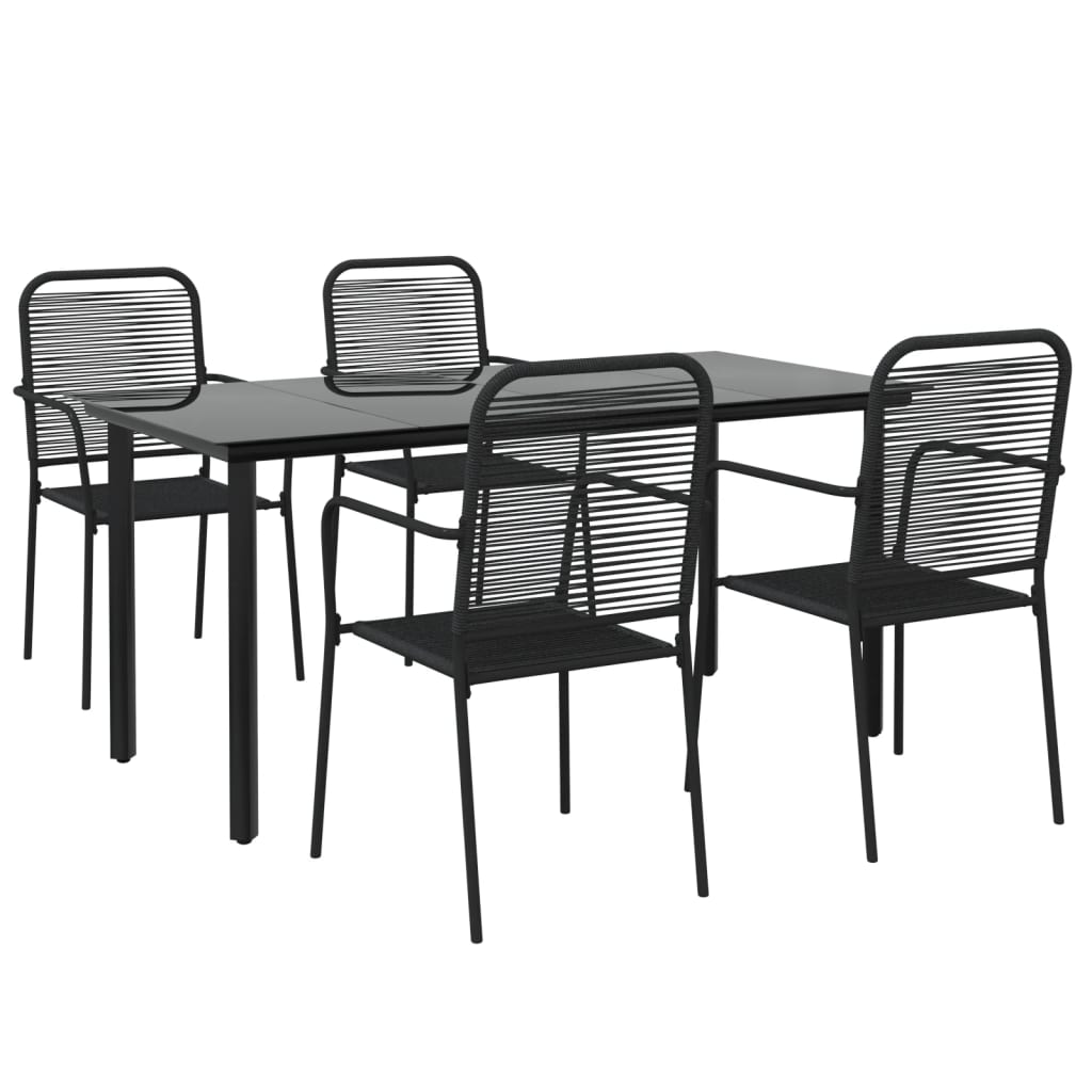 vidaXL Patio Dining Set Outdoor Dining Set Garden Table and Chair Set Black-44