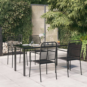 vidaXL Patio Dining Set Outdoor Dining Set Garden Table and Chair Set Black-49