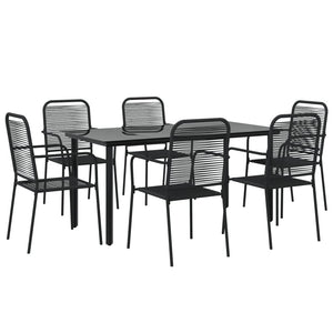 vidaXL Patio Dining Set Outdoor Dining Set Garden Table and Chair Set Black-54