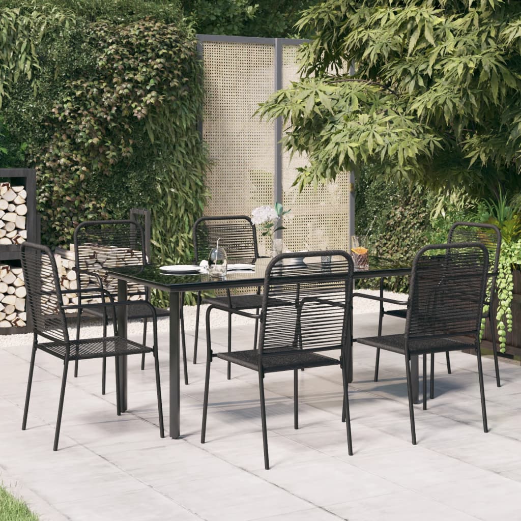 vidaXL Patio Dining Set Outdoor Dining Set Garden Table and Chair Set Black-2