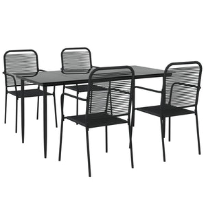 vidaXL Patio Dining Set Outdoor Dining Set Garden Table and Chair Set Black-54