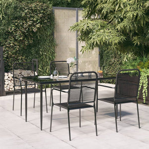 vidaXL Patio Dining Set Outdoor Dining Set Garden Table and Chair Set Black-3