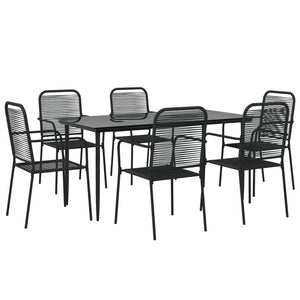 vidaXL Patio Dining Set Outdoor Dining Set Garden Table and Chair Set Black-9