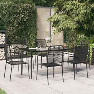 vidaXL Patio Dining Set Outdoor Dining Set Garden Table and Chair Set Black-15