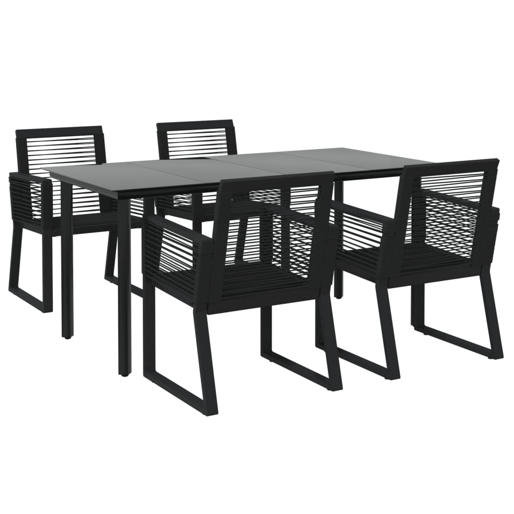 vidaXL Patio Dining Set Black Garden Outdoor Seating 3/5/7/9 Piece Multi Sizes-8