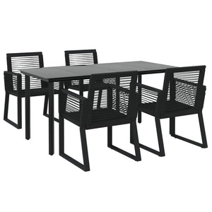 vidaXL Patio Dining Set Black Garden Outdoor Seating 3/5/7/9 Piece Multi Sizes-8