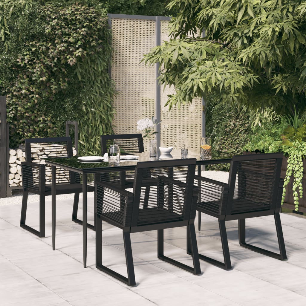 vidaXL Patio Dining Set Black Garden Outdoor Seating 3/5/7/9 Piece Multi Sizes-2