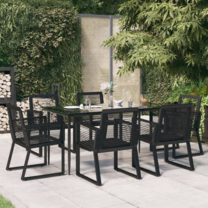 vidaXL Patio Dining Set Black Garden Outdoor Seating 3/5/7/9 Piece Multi Sizes-53