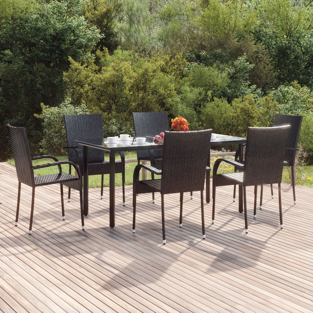 vidaXL Patio Dining Set Outdoor Dining Set Table and Chair Set for Garden-43