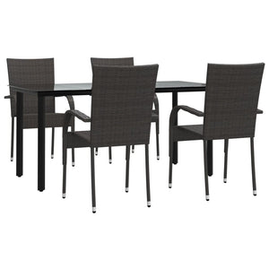 vidaXL Patio Dining Set Outdoor Dining Set Table and Chair Set for Garden-28