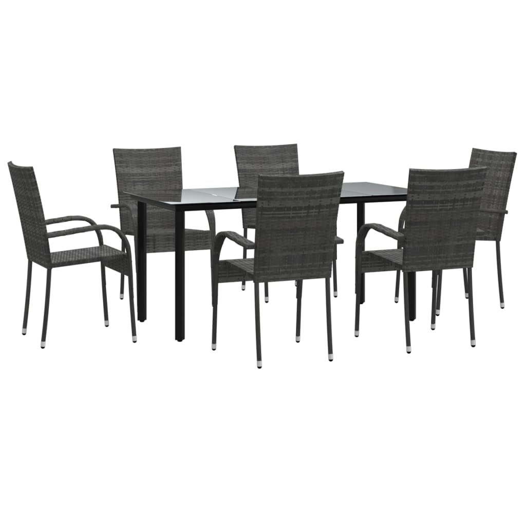 vidaXL Patio Dining Set Outdoor Dining Set Table and Chair Set for Garden-8