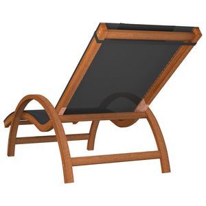 vidaXL Sun Lounger Chair with Pillow for Patio Textilene and Solid Wood Poplar-13