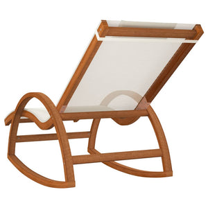 vidaXL Rocking Chair Outdoor Rocking Chair Textilene and Solid Wood Poplar-5