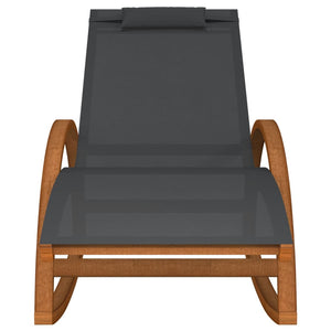 vidaXL Rocking Chair Outdoor Rocking Chair Textilene and Solid Wood Poplar-2