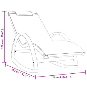 vidaXL Rocking Chair Outdoor Rocking Chair Textilene and Solid Wood Poplar-8