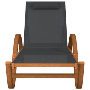 vidaXL Sun Lounger Chair with Pillow Furniture Textilene and Solid Wood Poplar-1