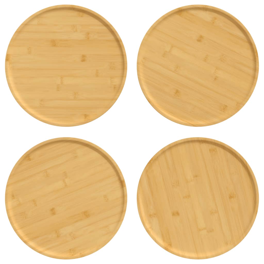 vidaXL Pizza Plates 4 pcs Ø12.6"x0.6" Bamboo-0