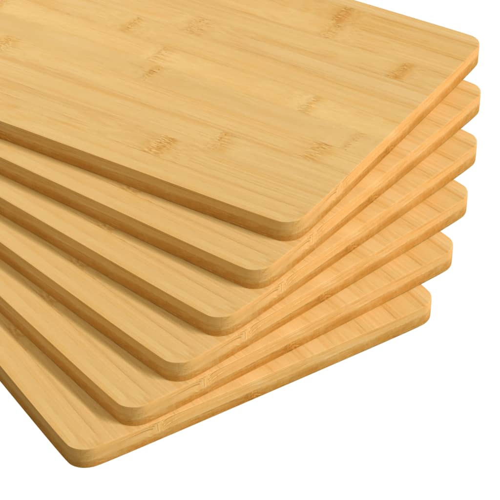 vidaXL Plate 6 Pcs Rectangular Breakfast Serving Plate for Kitchen Bamboo-0