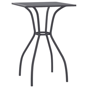 vidaXL Patio Table Outdoor Bistro Table with Metal Frame Anthracite Steel Mesh-21