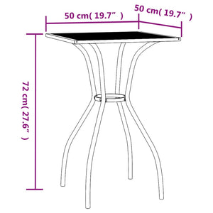 vidaXL Patio Table Outdoor Bistro Table with Metal Frame Anthracite Steel Mesh-27