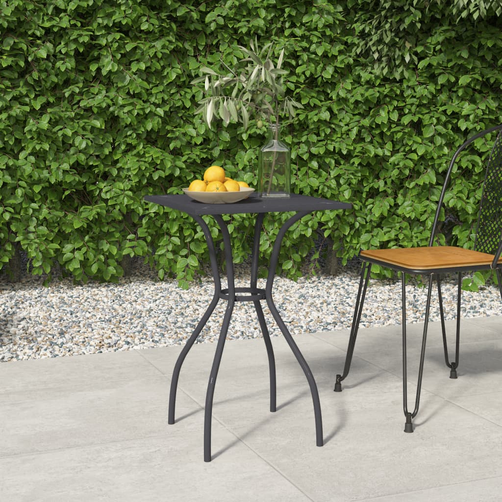 vidaXL Patio Table Outdoor Bistro Table with Metal Frame Anthracite Steel Mesh-24