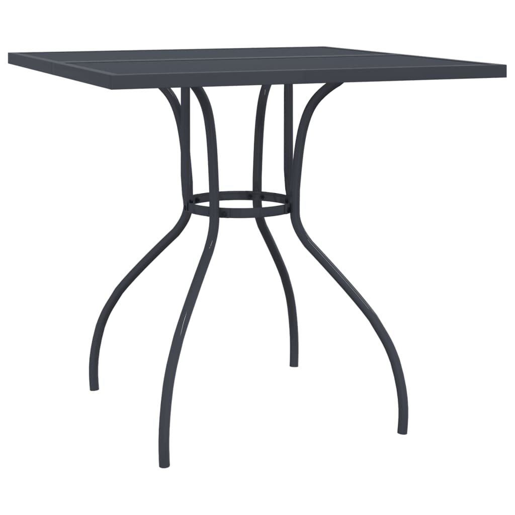 vidaXL Patio Table Outdoor Bistro Table with Metal Frame Anthracite Steel Mesh-0