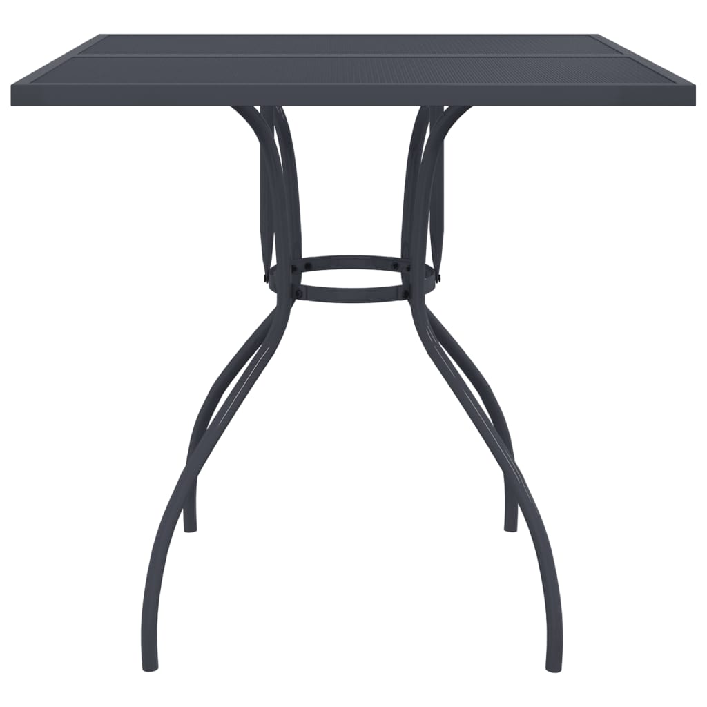 vidaXL Patio Table Outdoor Bistro Table with Metal Frame Anthracite Steel Mesh-9