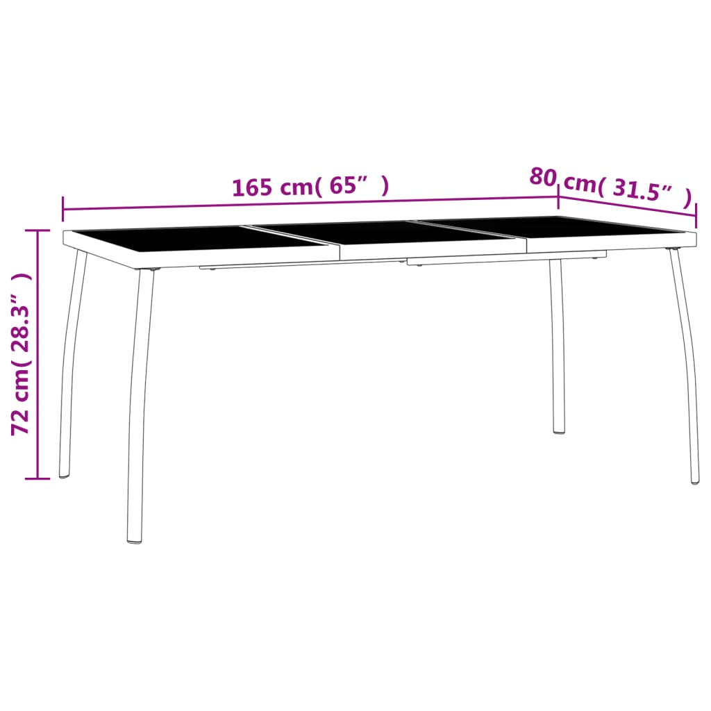 vidaXL Patio Table Outdoor Bistro Table with Metal Frame Anthracite Steel Mesh-20