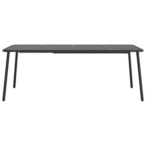 vidaXL Patio Table Outdoor Patio Dining Table for Lawn Garden Anthracite Steel-4