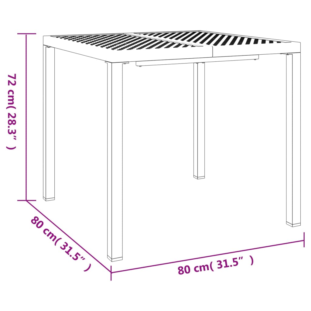 vidaXL Patio Table Patio Furniture Dining Table for Garden Anthracite Steel-0