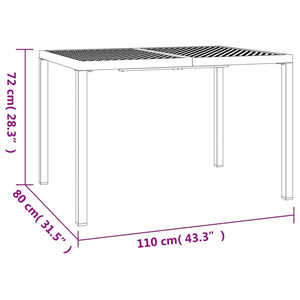 vidaXL Patio Table Patio Furniture Dining Table for Garden Anthracite Steel-37