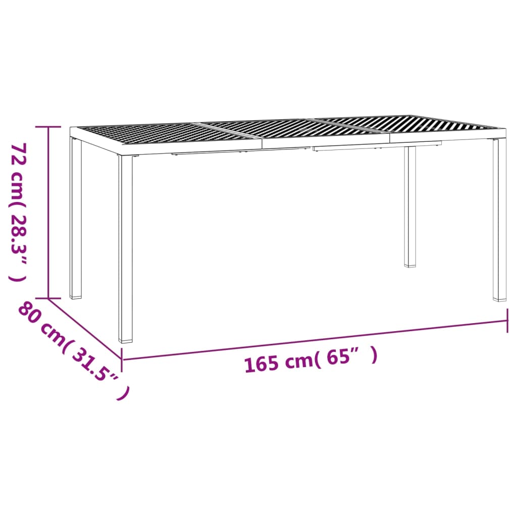 vidaXL Patio Table Patio Furniture Dining Table for Garden Anthracite Steel-24