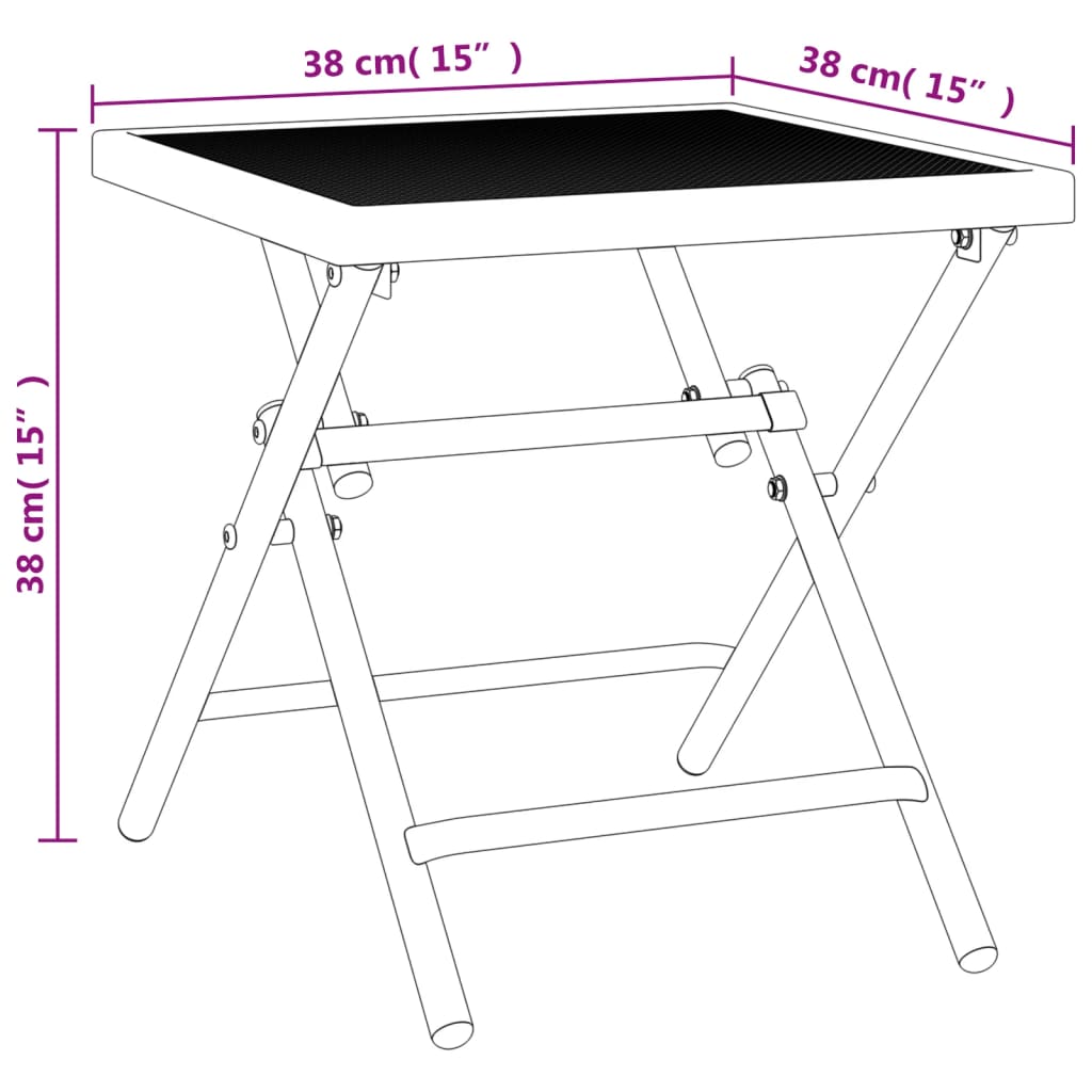 vidaXL Folding Patio Table Outdoor Folding Garden Table Anthracite Steel Mesh-9