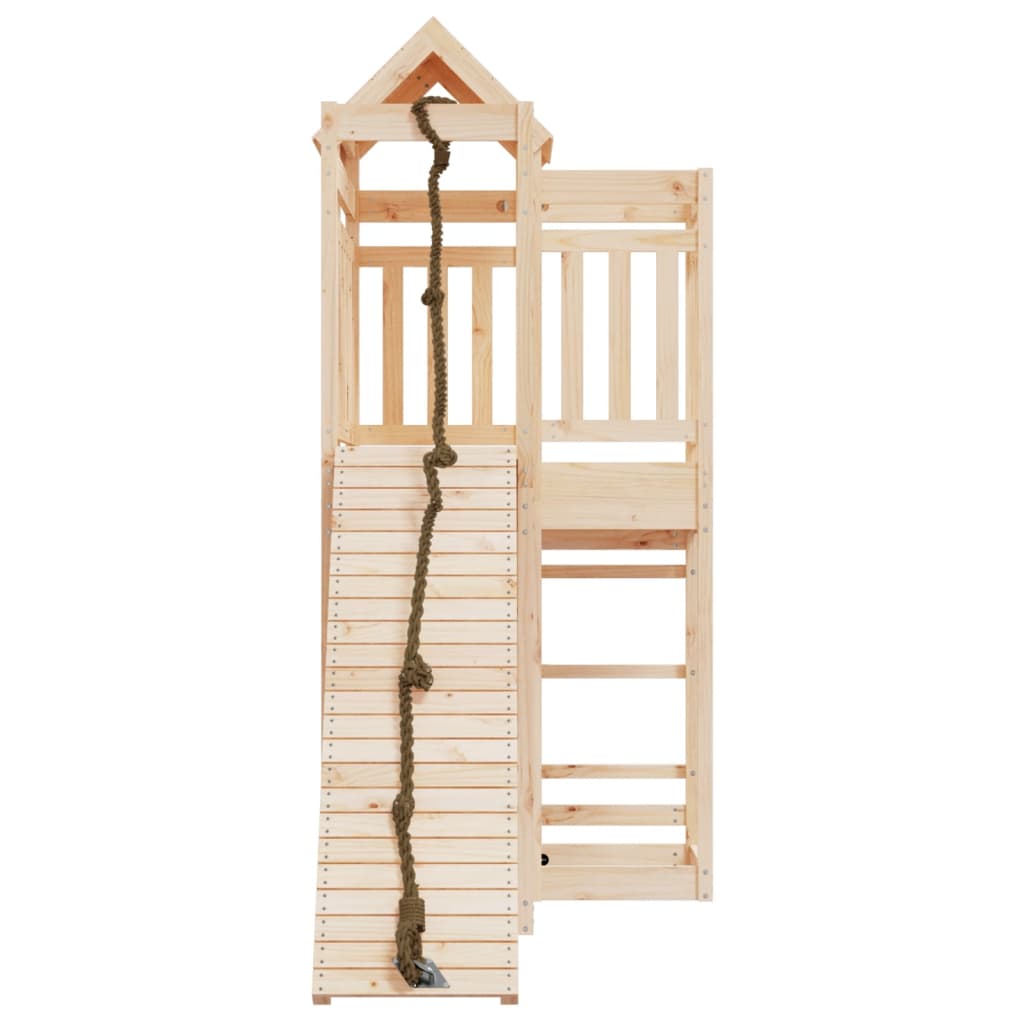 vidaXL Playhouse with Climbing Wall Solid Wood Pine-4