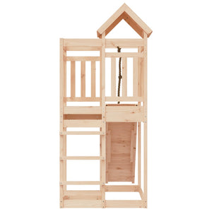 vidaXL Playhouse with Climbing Wall Solid Wood Pine-5