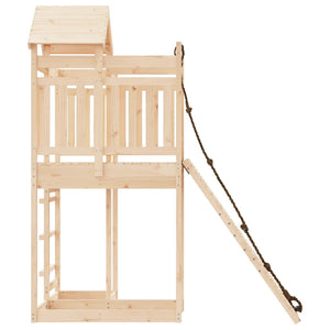 vidaXL Playhouse with Climbing Wall Solid Wood Pine-7