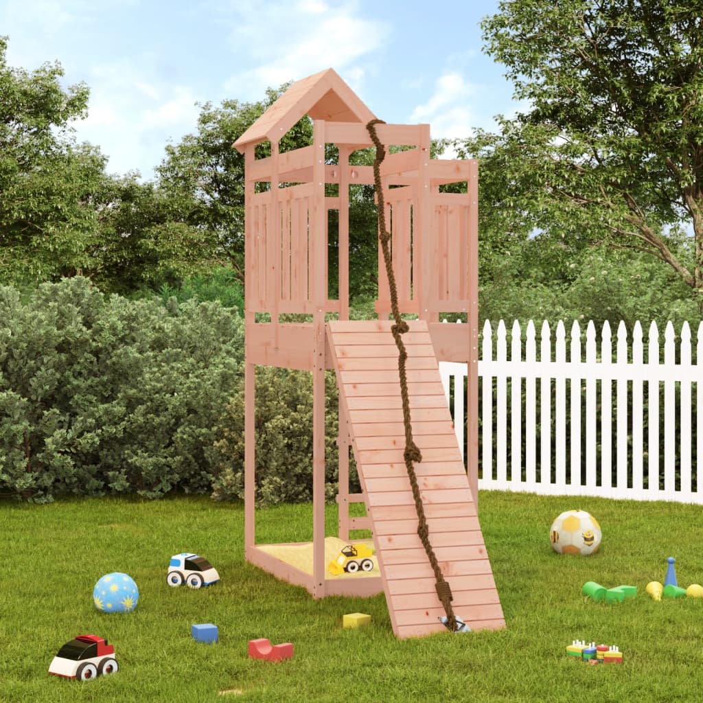 vidaXL Playhouse with Climbing Wall Solid Wood Douglas-0