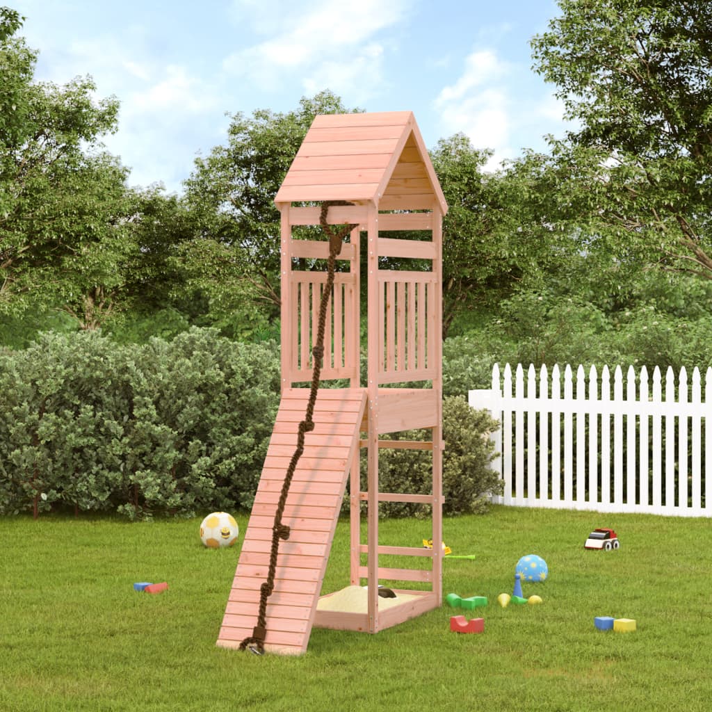 vidaXL Playhouse with Climbing Wall Solid Wood Douglas-0