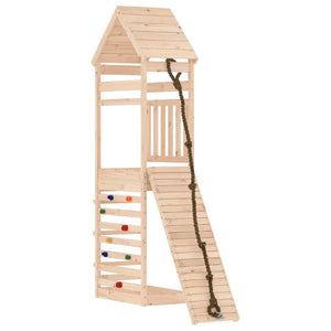 vidaXL Playhouse with Climbing Wall Solid Wood Pine-3