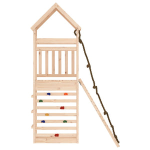 vidaXL Playhouse with Climbing Wall Solid Wood Pine-5