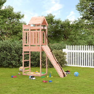 vidaXL Playhouse with Climbing Wall Solid Wood Douglas-0