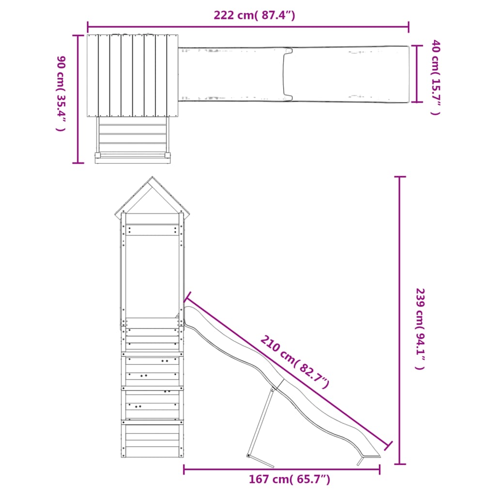 vidaXL Outdoor Playset Solid Wood Pine-2