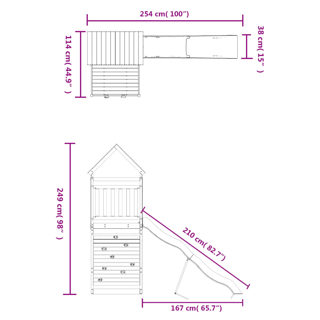 vidaXL Outdoor Playset Solid Wood Pine-2