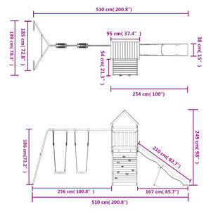 vidaXL Outdoor Playset Solid Wood Pine-2