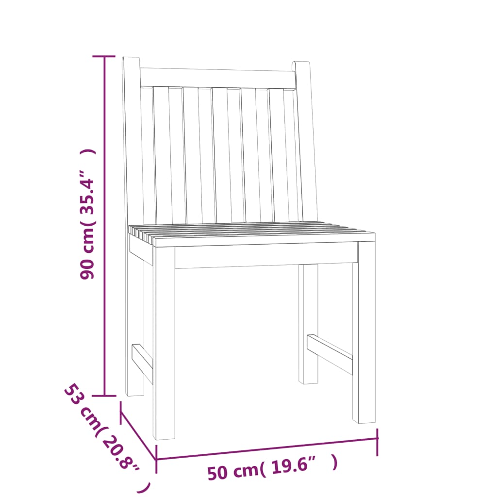 vidaXL Solid Wood Teak Patio Dining Set Garden Outdoor Table Chair 5/7 Piece-5