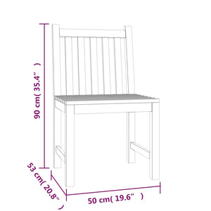 vidaXL Solid Wood Teak Patio Dining Set Garden Outdoor Table Chair 5/7 Piece-5