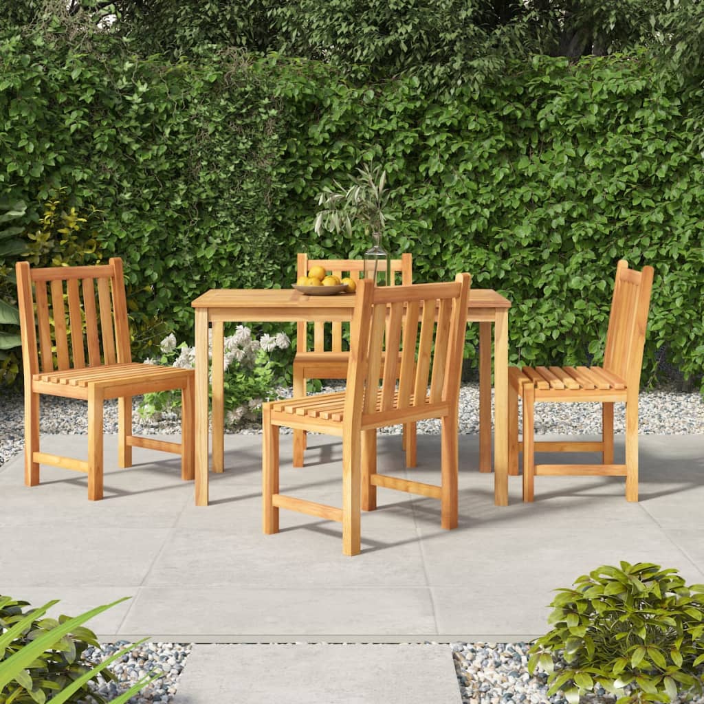 vidaXL Solid Wood Teak Patio Dining Set Garden Outdoor Table Chair 5/7 Piece-3