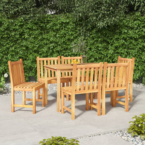 vidaXL Solid Wood Teak Patio Dining Set Garden Outdoor Table Chair 5/7 Piece-18