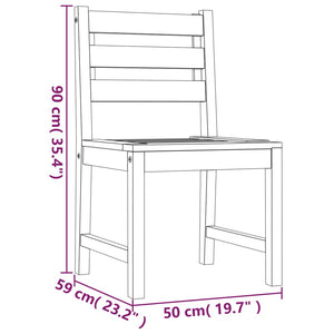 vidaXL 4/6/8x Solid Wood Pine Patio Chairs Garden Outdoor Seating Furniture-8