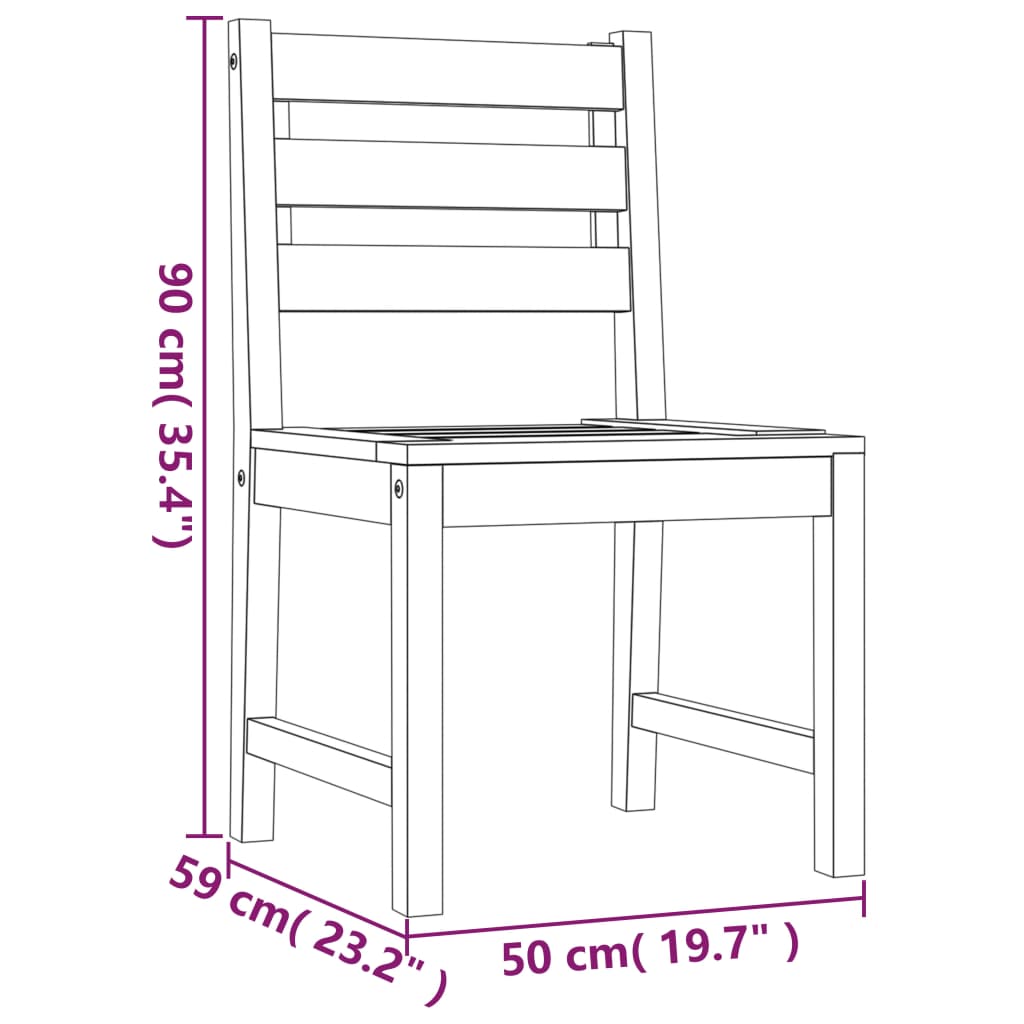 vidaXL 4/6/8x Solid Wood Pine Patio Chairs Garden Outdoor Seating Furniture-0